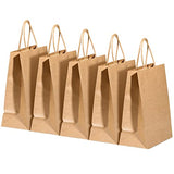 RACETOP 50Pcs 8x4.5x10.8 inch Brown Gift Bags with Handles, Paper Gift Bags, Kraft Paper Bags, Gift Bags Bulk, Craft Gift Bags, Retail Bags, Shopping Bags, Favor Bags