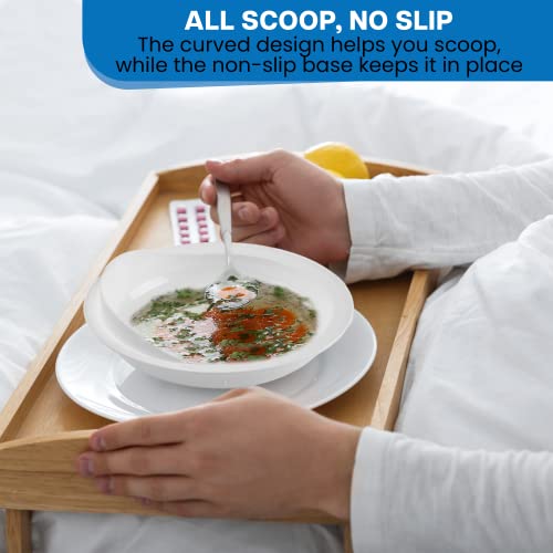 Providence Spillproof 9" Scoop Plate High-Low Adaptive Bowl - 3 Pack - Dish for Disabled, Handicapped, and Elderly Adults with Special Needs from Parkinsons, Dementia, Stroke or Tremors - PSC 996