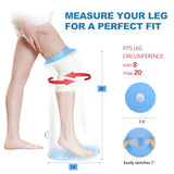 YUNCHI Waterproof Leg Cast Cover for Shower Adult with Non-slip Bottom, Reusable Watertight Cast Protector for Shower Leg for Ankle, Foot, Knee Injuries - Half Leg Covers 28“x14”