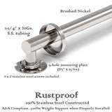 AquaChase ADA Compliant Grab Bar,500lbs Weight Support for Bath Safety (16 inch, Brushed Nickel)