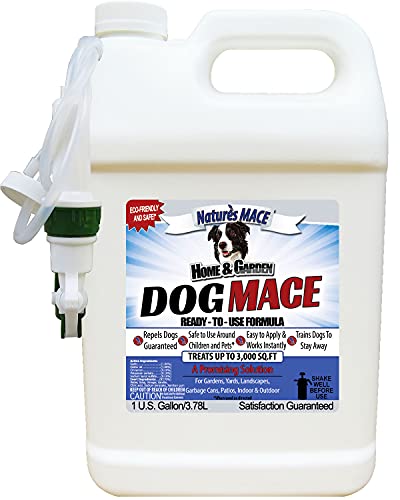 Nature's MACE Dog Repellent 1 Gallon Spray/Treats 3,000 Sq. Ft. / Keep Dogs Out of Your Lawn and Garden/Train Your Dogs to Stay Out of Bushes/Safe to use Around Children & Plants