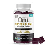 Om Mushroom Superfood Master Blend Mushroom Gummies, 56 Count, 28 Servings, Mixed Berry Flavor, 10 Mushroom Complex, Lions Mane, Chaga, Cordyceps, Adaptogens for Immune Health, Vitality, Stress Relief