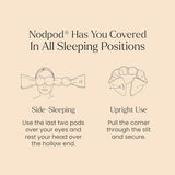 Nodpod Gentle Pressure Sleep Mask | Patented Light Blocking Design for Sleeping, Travel & Relaxation | Bead Filled, Machine Washable, BPA Free Eye Pillow (Bone)