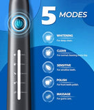 TEETHEORY Electric Toothbrush for Adults with 8 Brush Heads, Sonic Electric Toothbrush with 40000 VPM Deep Clean 5 Modes, Rechargeable Toothbrushes Last 30 Days (Silver Gray)