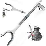 Jellas Grabber Tool, 32" Grabber Reacher Foldable Claw Reacher Grabber Tool, Reaching Assist Tool for Trash Pick Up, Litter Picker, 360°Rotating Head with Shoehorn and Strong Magnetic Tip, Grey