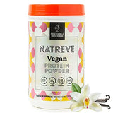 Natreve Vegan Protein Powder - 25g Plant Based Protein Powder with Probiotics and Amino Acids - Gluten Free French Vanilla Wafer Sundae, 18 Servings
