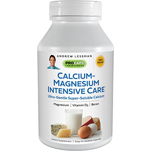 Andrew Lessman Calcium Magnesium Intensive Care 250 Capsules – Bone and Skeleton Health Essentials. Easy to Swallow Capsules with Super Soluble Fine Powder. Gentle to Even The Most Sensitive Stomachs