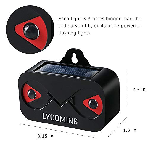 Lycoming Solar Predator Control Light Deer Repellent Raccoon Repellent for Nocturnal Animals Coyote Deterrent Devices with Red Strobe Lights Skunk Repellent for Garden - 8 Pack