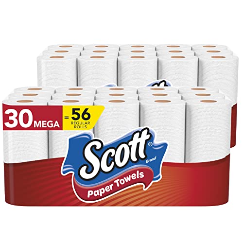 Scott Paper Towels, Choose-A-Sheet - 30 Mega Rolls (2 Packs of 15) = 56 Regular Rolls (102 Sheets Per Roll)