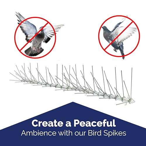 Bird-X (STS-10-R) STAINLESS STEEL SPIKES-10' Standard, 10 feet, Silver