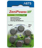 ZeniPower Size 675 Mercury Free 1.45V Hearing Aid Batteries Zinc Air (120 Batteries)