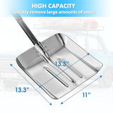 CALCHELE Snow Shovel for Car Driveway Snow Removal 47Inch Heavy Duty Portable Metal Car Snow Shovels for Garden, Camping, Car