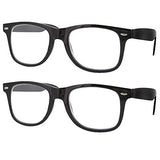 grinderPUNCH 2 Pack High Magnification Reading Glasses Strong Power Readers - 4.00-6.00 Black/+5.50