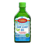 Carlson - Kid's Cod Liver Oil, 550 mg Omega-3s, Plus Vitamins A and D3, Liquid Fish Oil, Wild Caught Norwegian Arctic Cod, Sustainably Sourced Nordic Fish Oil, Green Apple, 250 mL (8.4 Fl Oz)