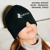 Comfortable Migraine Relief Cap - Migraine Ice Head Wrap With 360° Form Fitting Design - Gel Ice Cap - Natural Hot or Cold Therapy For Headache, Tension, Puffy Eyes, Stress Relief - One Size fits all.