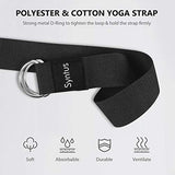 Syntus Yoga Block and Yoga Strap Set, 2 EVA Foam Soft Non-Slip Yoga Blocks 9×6×4 inches, 8FT Metal D-Ring Strap for Yoga, General Fitness, Pilates, Stretching and Toning, Black