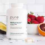 Pure Therapro Rx Methyl Multi Without Iron - 240 Vegan Capsules - Activated Vitamin Cofactors & Folate as Quatrefolic (5-MTHF), Multivitamin & Multimineral Supplement Supports Total Body Health