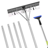 MYTOL 4.9'-20' Snow Rake for House Roof, Snow Scraper for Car Included, 26" Aluminum Blade with Wheels, Extension Tubes & Anti-Skid Handle, Lightweight Snow Roof Rake for Snow, Leaves, Debris Removal