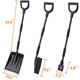 Elefama 3-in-1 Snow Shovel Kit for Car Emergency Driveway Snow Removal with Ice Scraper and Snow Brush Window Windshield Portable Collapsible Snow Shovel for Backyard Trucks SUV Deck Stairs