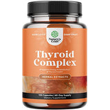 Herbal Adrenal and Thyroid Support Complex - Iodine Thyroid Supplement with L Tyrosine Bladderwrack Kelp Selenium and Ashwagandha - Mood Enhancer Energy Supplement for Thyroid Health (120 Capsules)