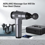 AERLANG Portable Handheld Percussion Massager Gun with 6 Massage Heads, Massage Gun Deep Tissue with 20 Speeds LCD Screen and Carrying Case for Athletes to Relief Pain and Relax