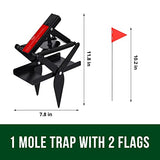 Garsum Mole Trap,EasySet Eliminator Black Scissor Traps, Mole Traps That Kill Instantly for Lawns,Reusable Quick and Clean Kill Vole Trap,1 Set