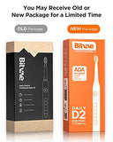 Bitvae Electric Toothbrush for Adults - Ultrasonic Electric Toothbrushes with 8 Brush Heads, ADA Accepted Power Rechargeable Toothbrush with 5 Modes, Smart Timer, Black D2
