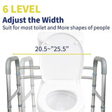 LandTale Toilet Safety Rails, Adjustable Toilet Rails for Elderly Adults Senior Disabled Handicap, Toilet Assistance Handles Safety Frames, Fit for Most Toilet, Foldable & Portable