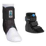 Med Spec 264011 ASO Ankle Stabilizer, Black, X-Small & United Ortho Short Air Cam Walker Fracture Boot, Small, Black