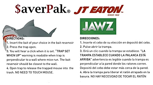 $averPak 4 Pack - Includes 4 JT Eaton Jawz Mouse Traps for use with Solid or Liquid Baits