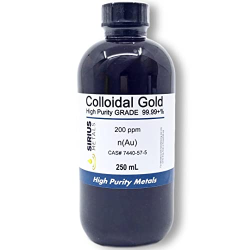 True Colloidal Gold – 200 ppm - 250 mL (8.45 Fl Oz) in Clear BPA-Free Plastic Bottle