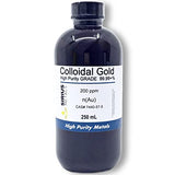 True Colloidal Gold – 200 ppm - 250 mL (8.45 Fl Oz) in Clear BPA-Free Plastic Bottle