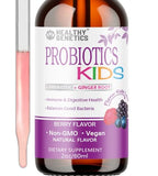 Healthy Genetics Liquid Probiotics for Kids & Toddlers | + Prebiotic + Ginger Root | Acidophilus Probiotic | Dairy Free | Vegan | Non-GMO | Gluten Free | 30-60 Servings