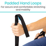 Vive Multi Purpose Leg Lifter Strap - Proflex Leg Lift Strap - Leg Lifter Assist with Nylon Webbing for Recovery, Stretching - Loop with Hand Grips - Lift Foot, Calf for Elderly, Handicapped, Car, Bed