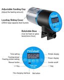 Petbank Automatic Fish Feeder - Rechargeable Timer Fish Feeder with USB Charger Cable, Fish Food Dispenser for Aquarium or Fish Tank (CY-009 Blue)