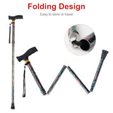 LIXIANG Folding Walking Cane Green Flower