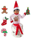 The Elf on the Shelf Outfit Value Pack - 2 Festive Skirts and DIY Ugly Sweater Set with 6 Interchangeable Velcro Christmas Designs - Surprise Your Kids with New X-Mas Clothes Every Day