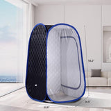 Smartmak Portable Steam Sauna Tent, Full Body Foldable One Person Spa Room for Detox Therapy Without Steamer (33.49 * 33.49 * 55.16in BlackBlue)