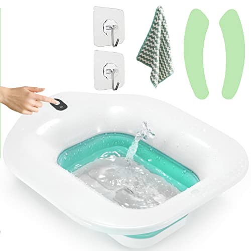 G GREENLY-AG Electric Sitz Bath for Hemorrhoids with Air Bubbler and Manual Option-Soothing Relief for Postpartum Care, Hemorrhoids Pain and Prostate