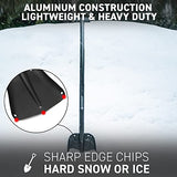 72 HRS Collapsible 4-in-1 Aluminum Compact Snow Shovel + Ice Scrapper - Snow Removal in Winter, Emergency Kit for Vehicle, Car, Van, SUV, Truck, Snowmobile, Camping, Gardening (Black, 27”-43”)