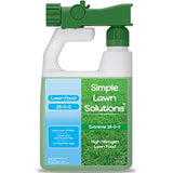 Maximum Green & Growth Fertilizer High Nitrogen 28-0-0 Liquid Lawn Food Spray Spring & Summer- Any Grass Type- Simple Lawn Solutions - Concentrated Quick & Slow Release Attached Sprayer (32 Ounce)