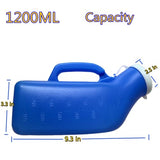 YUMSUM Urinals for Men Portable Urinal 1200ml/34 Ounce for Hospital Camping Car Travel Home 2 Pack (New Blue)