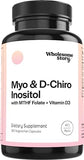 Myo-Inositol & D-Chiro Inositol Capsules with MTHF, Folate, Vitamin D| Support for Ovarian Function, Hormone Balance, & Homocysteine Levels | Fertility Supplements for Women | 40:1 Ratio | 360 Count
