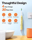 Bitvae Ultrasonic Electric Toothbrush with 8 Brush Heads, Rechargeable Electric Power Toothbrush for Adults and Kids with a Holder, 5 Modes, Smart Timer, Lemon Yellow D2