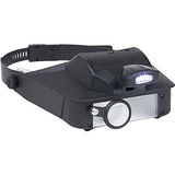 Carson LumiVisor Head Magnifier - Head Visor with LED Lighted Magnifier (2x/3x/5x/6x) (LV-10) , Black