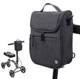 PACMAXI Knee Walker Handlebar Bag Multiple Uses Handlebar Bag for Knee Walker, Bike, Scooter, Wheelchair, Knee Scooter Accessories Bag with Shoulder Strap for Men, Women, Senior (Gray)