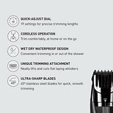Panasonic Cordless Men's Beard Trimmer With Precision Dial, Adjustable 19 Length Setting, Rechargeable Battery, Washable - ER-GB42-K (Black)