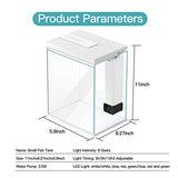 Pronetcus Betta Fish Tank, 2 Gallon Glass Aquarium Starter Kit, Small Fish Tank with Filter and Light.(White)