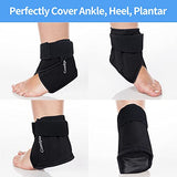 Comfpack Ankle Ice Pack Wrap Heel Ice Pack for Pain Relief, Hot Cold Therapy Foot Ice Pack Wrap for Plantar Fasciitis, Achilles Tendonitis, Ankle Sprain, Swelling Foot, Heel Spur, Black