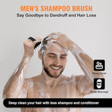 YEALIR Scalp Massager Shampoo Brush, Hair Scalp Scrubber Exfoliator w/Silicone Bristles for Stress Relax & Hair Growth, Deeply Cleanse, Non-Slip Grip, Shower Hair Brush for Men